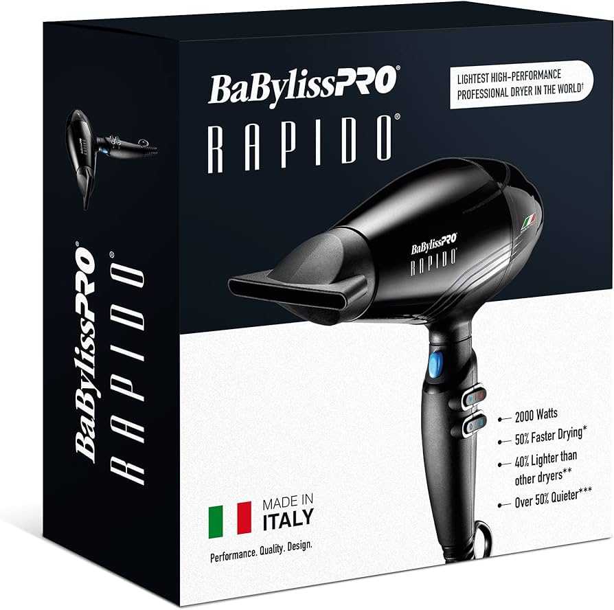 Secador RAPIDO BabylissPRO motor diseño Ferrari Negro