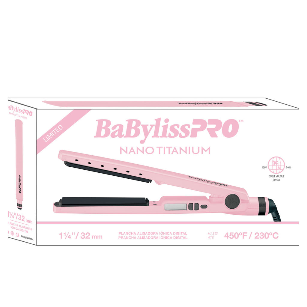 Plancha de Cabello BaBylissPRO Nano Titanium 1¼” Edición Pink BNTPBK4091